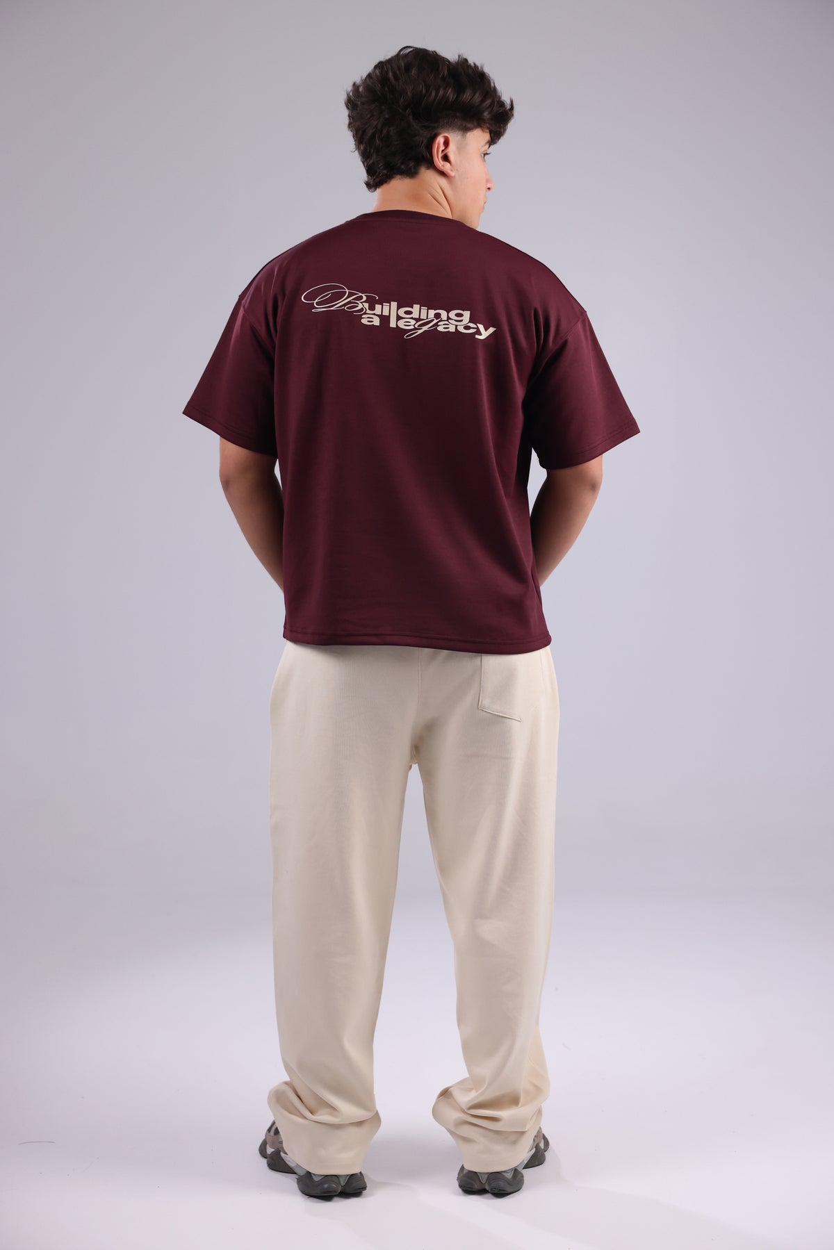 Burgundy Printed Men Tee