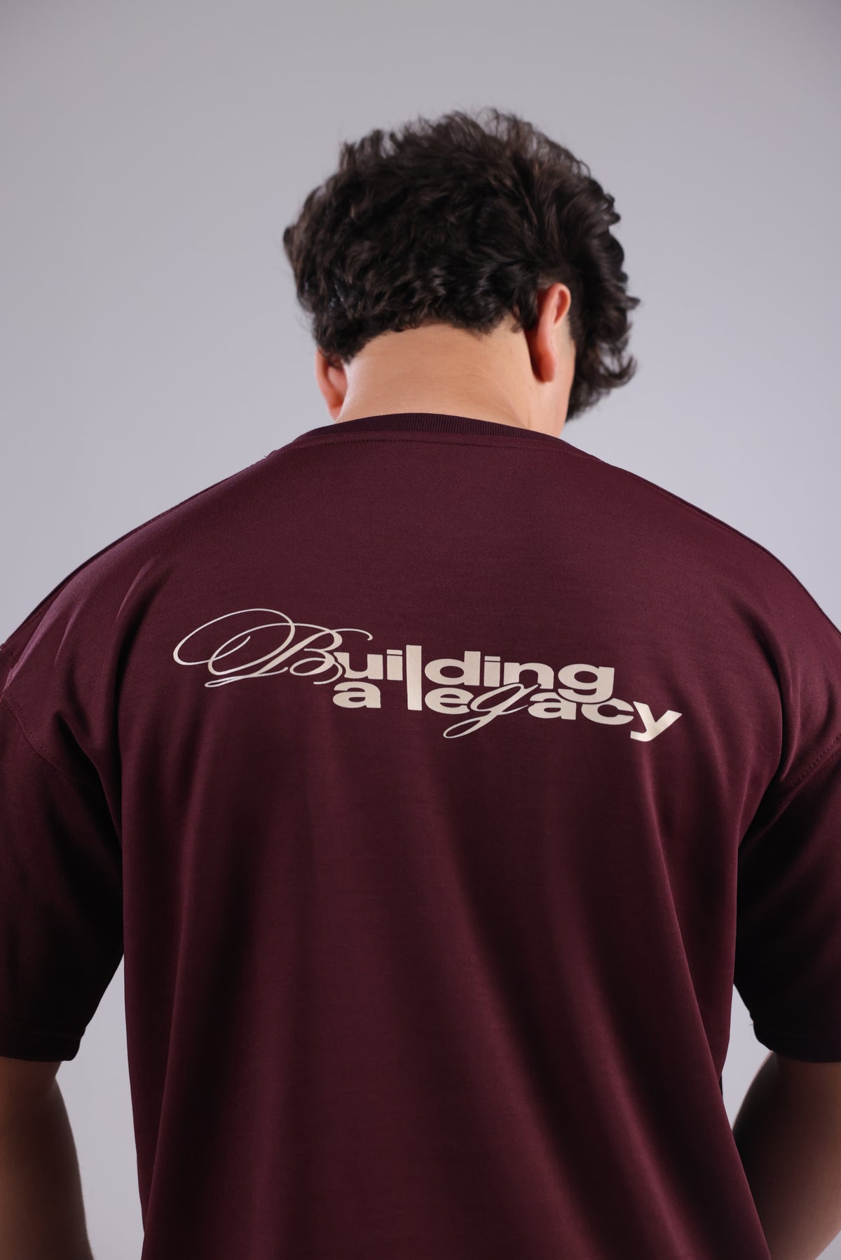 Burgundy Printed Men Tee