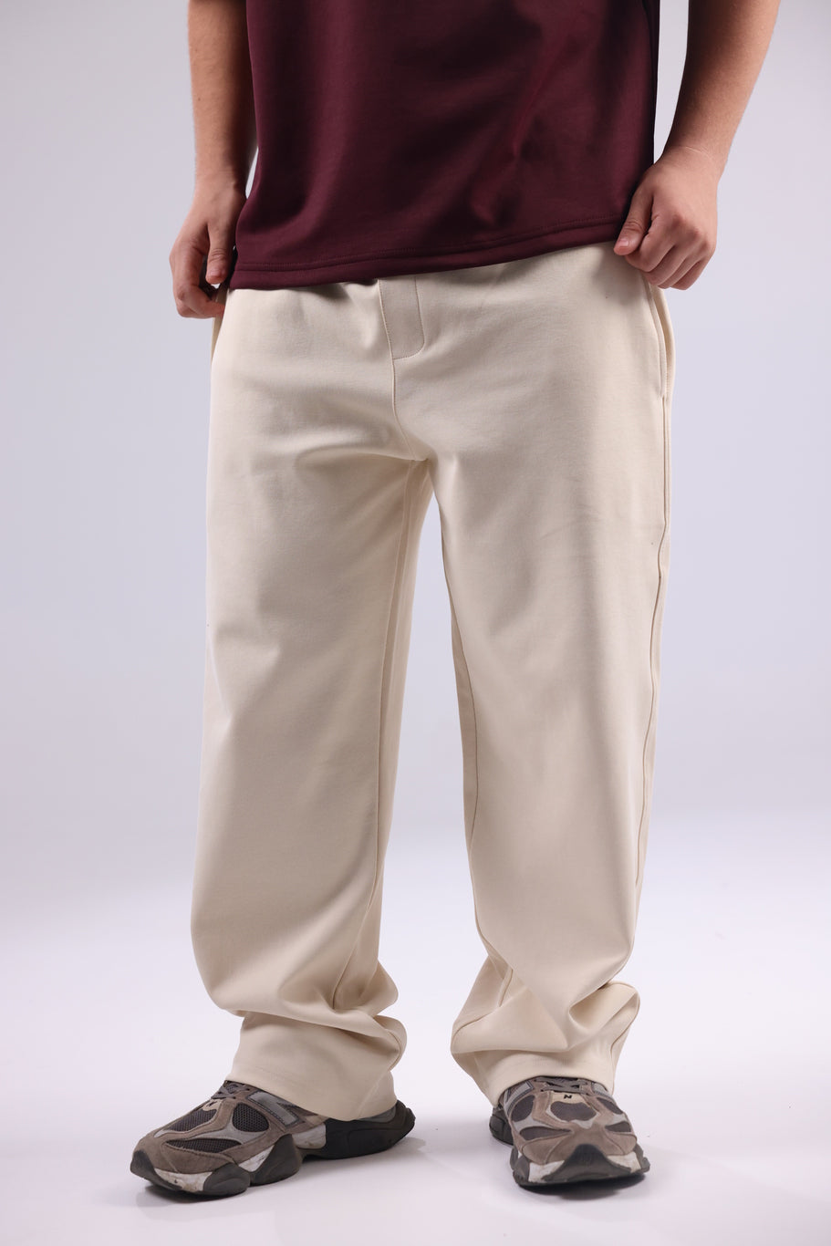 Beige Men Trouser