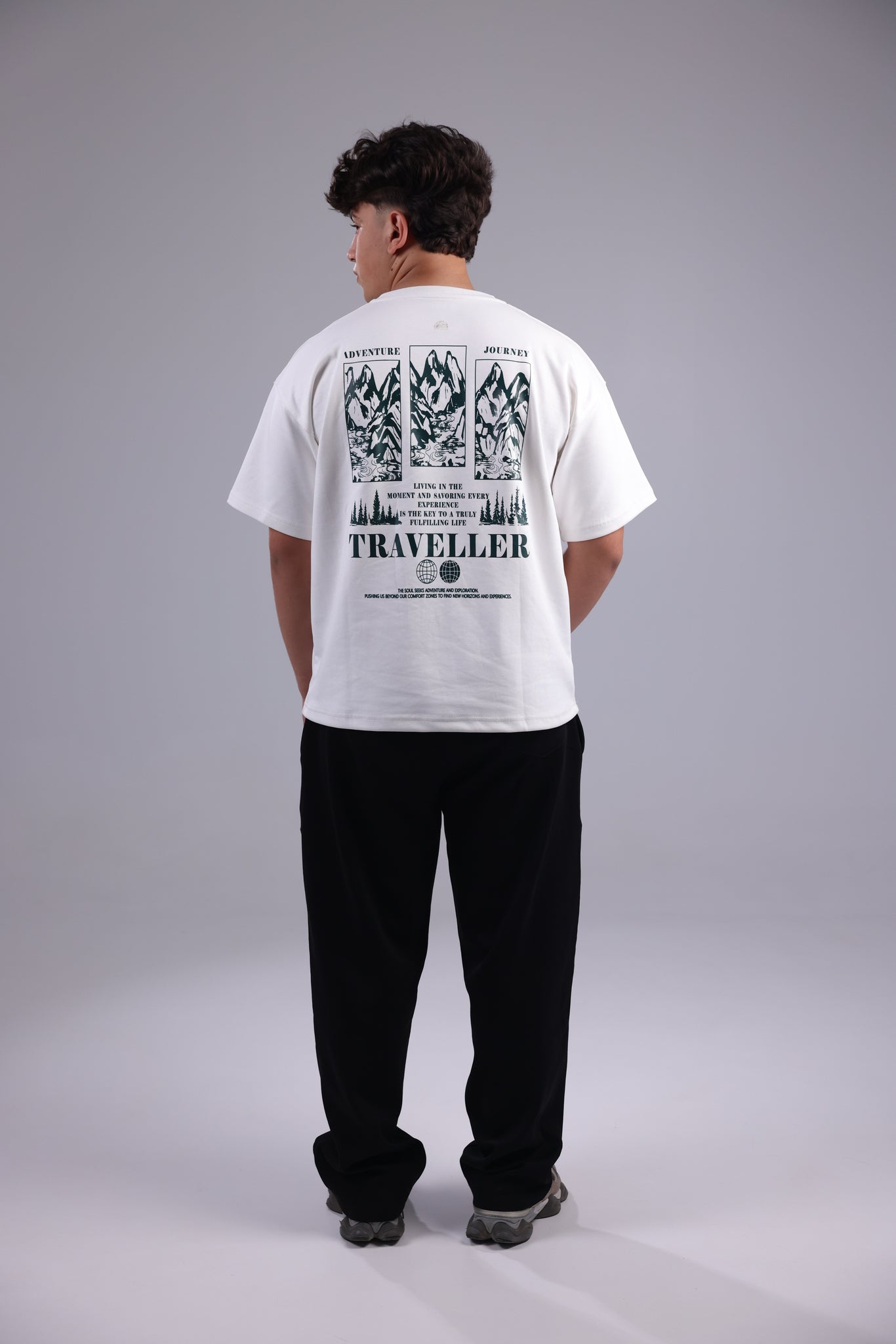 White Printed Men Tee