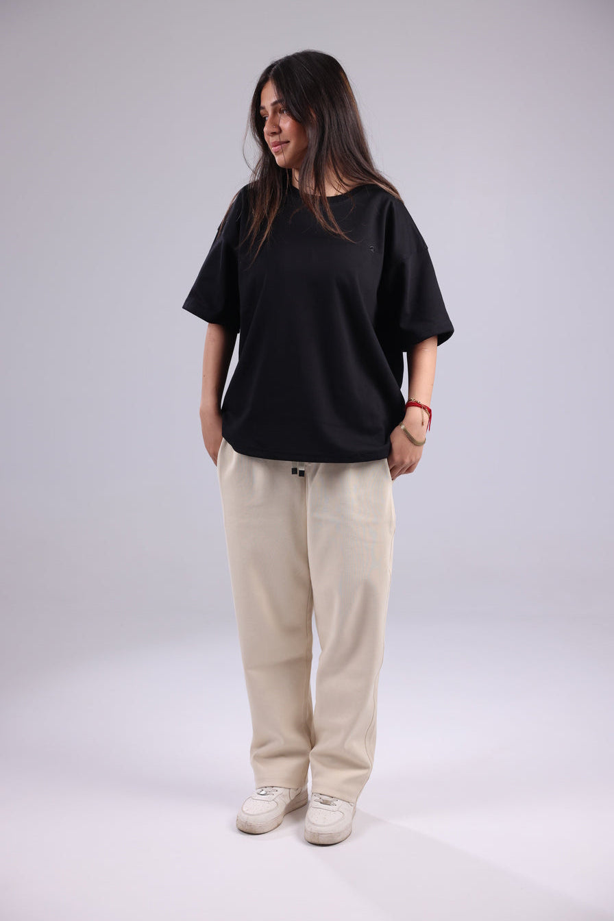 Black Printed Women Tee