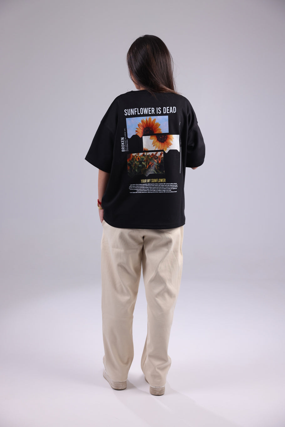 Black Printed Women Tee