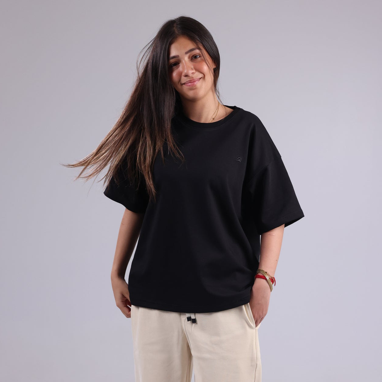 Black Printed Women Tee
