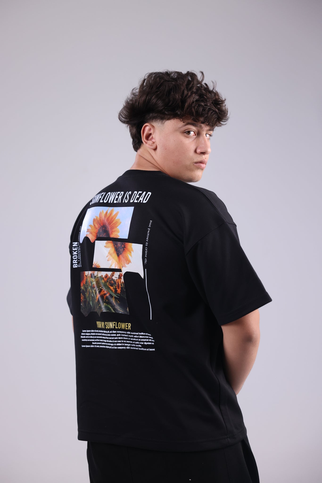 Black Printed Men Tee