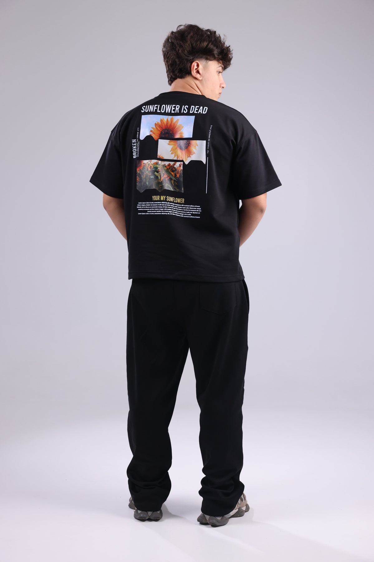 Black Printed Men Tee