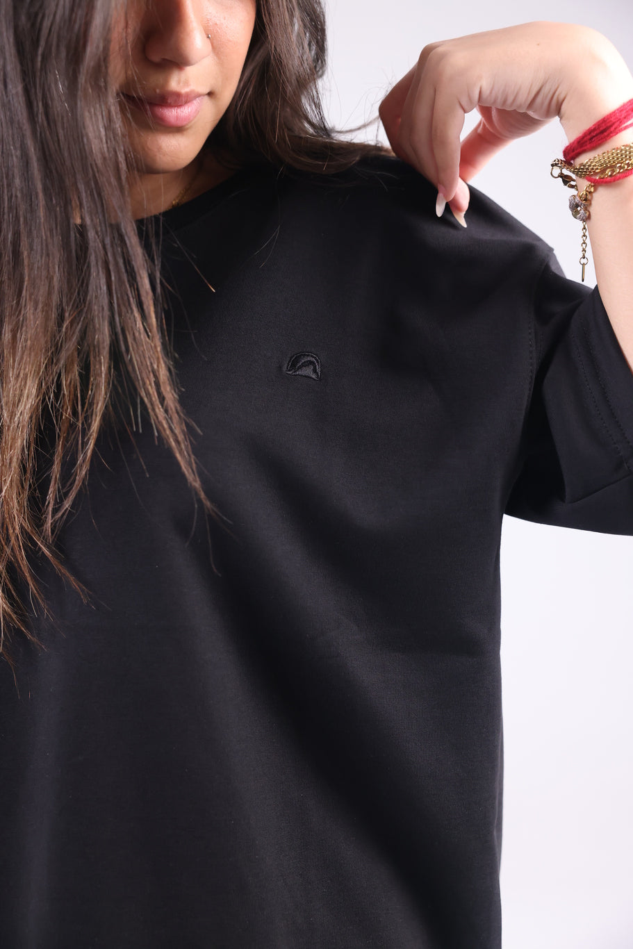 Black Printed Women Tee