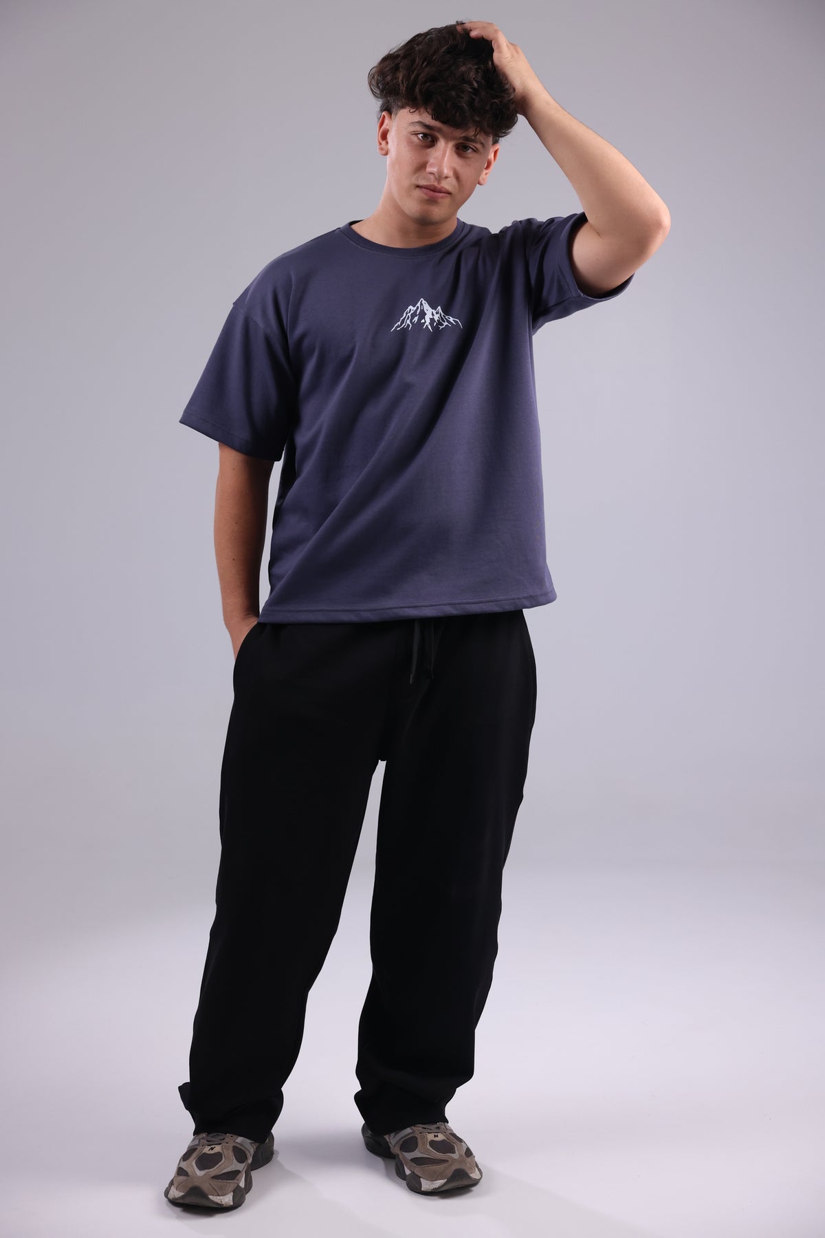 Steel Gray Printed Men Tee