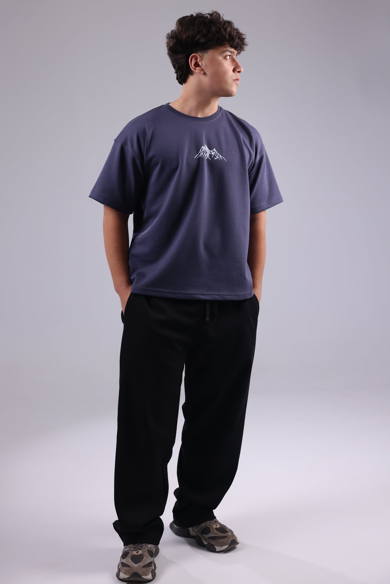 Steel Gray Printed Men Tee