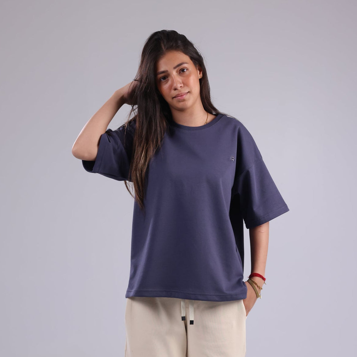 Steel Gray Basic Women Tee