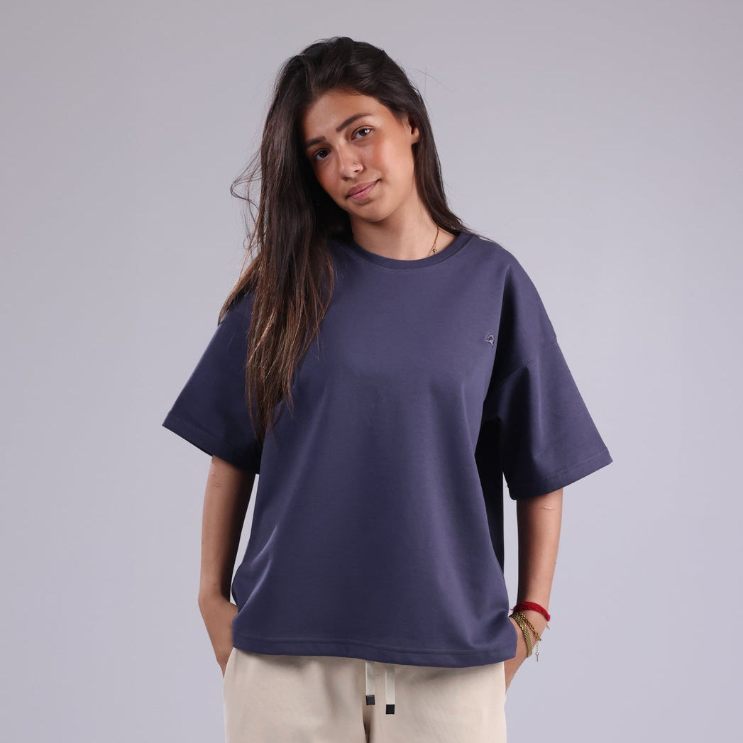 Steel Gray Basic Women Tee