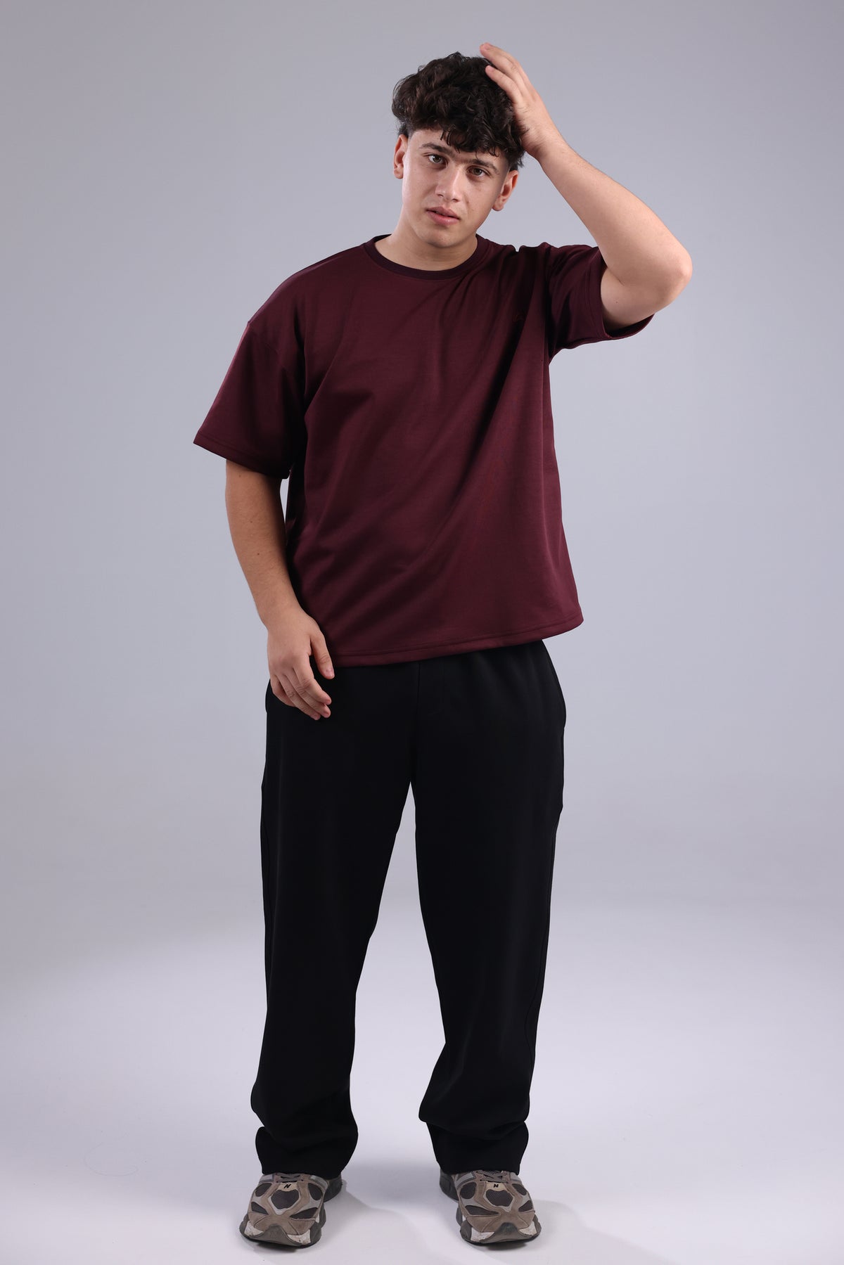 Burgundy Printed Men Tee
