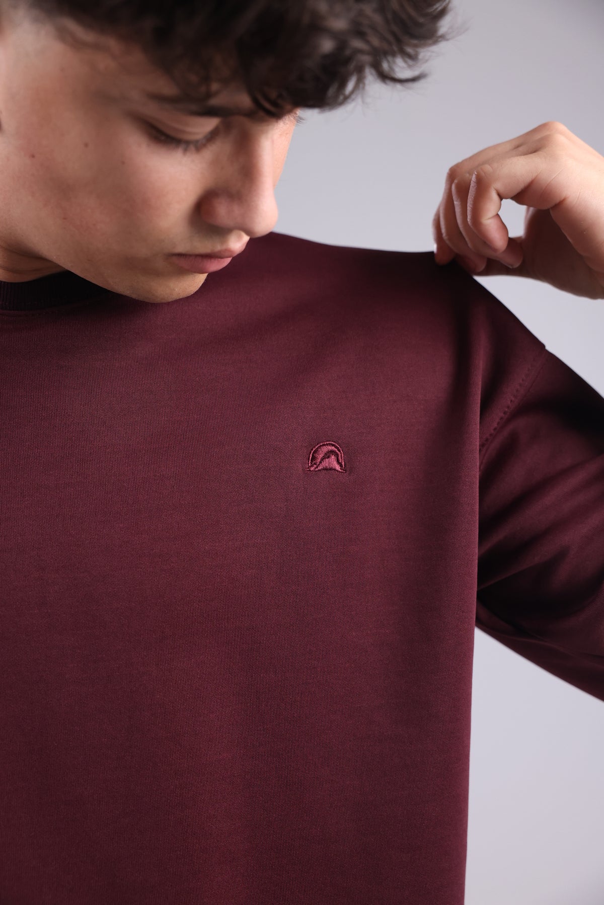 Burgundy Printed Men Tee