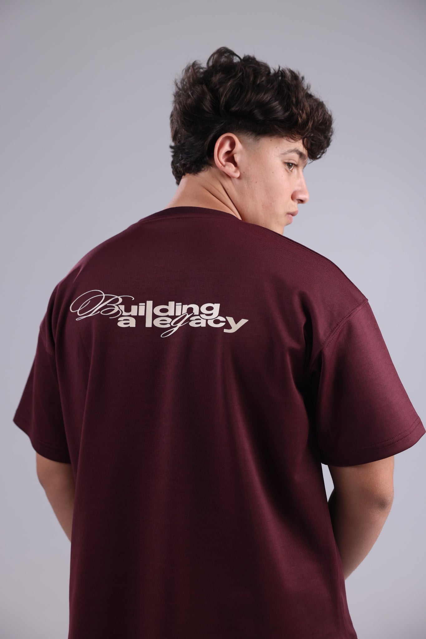 Burgundy Printed Men Tee