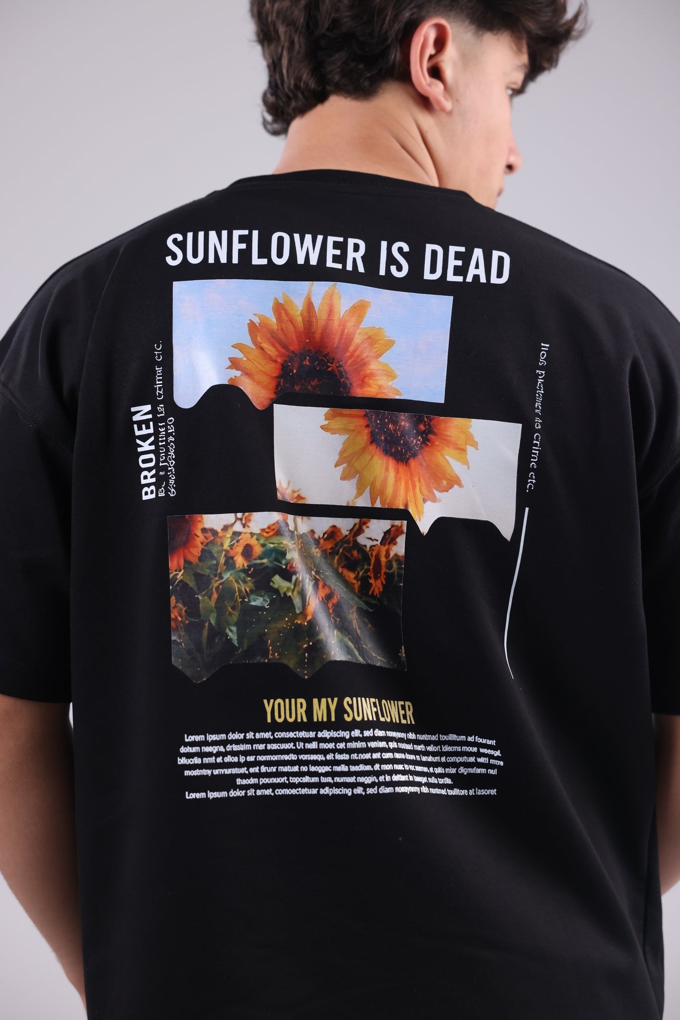 Black Printed Men Tee