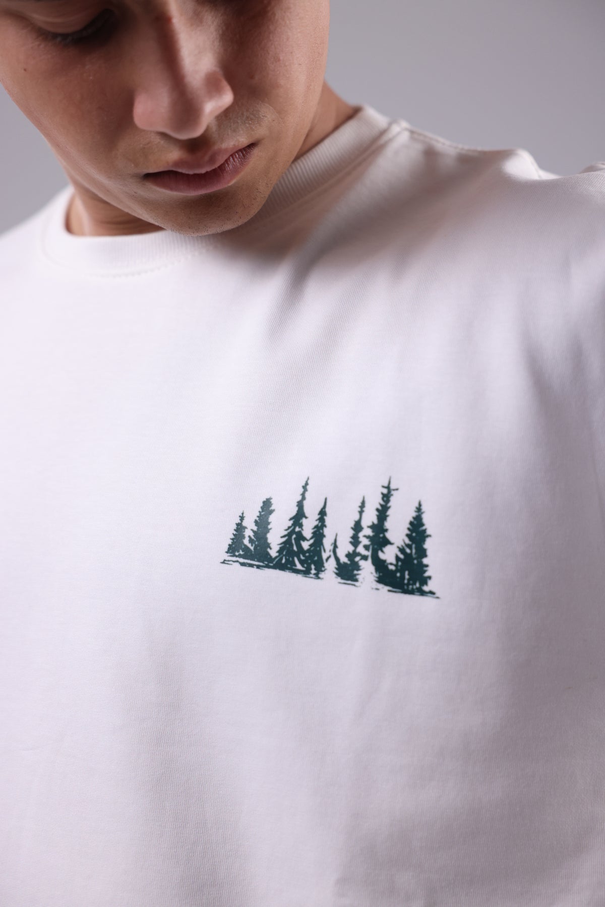 White Printed Men Tee