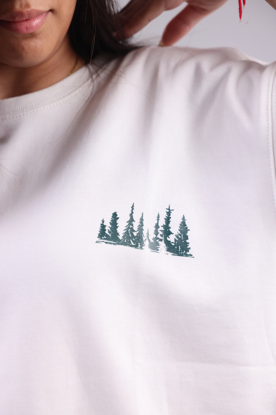 White Printed Women Tee